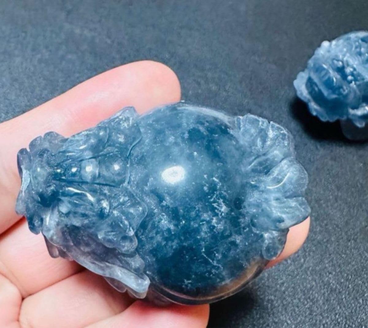 あきずき　フローライト　龍亀　ロングイ　２体セット 楽天市場】◇正財運◇ フローライト 蛍石 龍亀 ロングイ彫刻